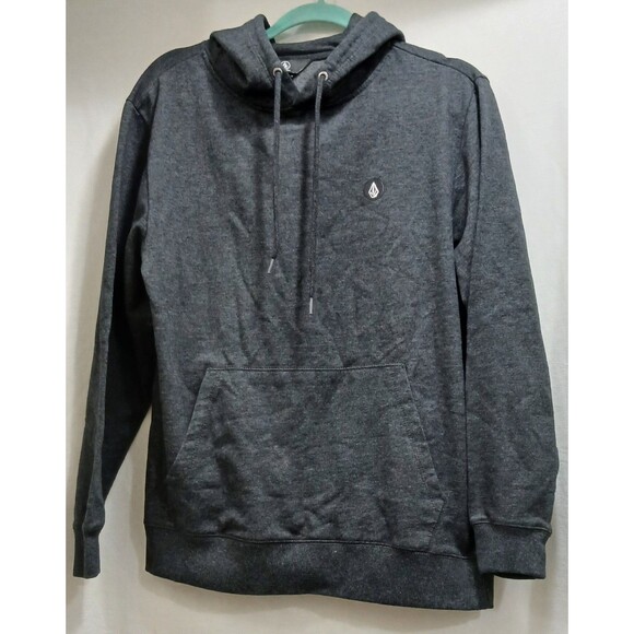 Volcom Hoodie Men’s M Gray Pullover Sweatshirt Kangaroo Pocket Skate Surf Logo - Picture 1 of 8